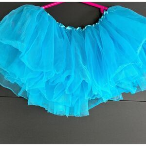 Girls Blue Layered Tulle Tutu Skirt Size 4 Dance Costume Dress Up Party